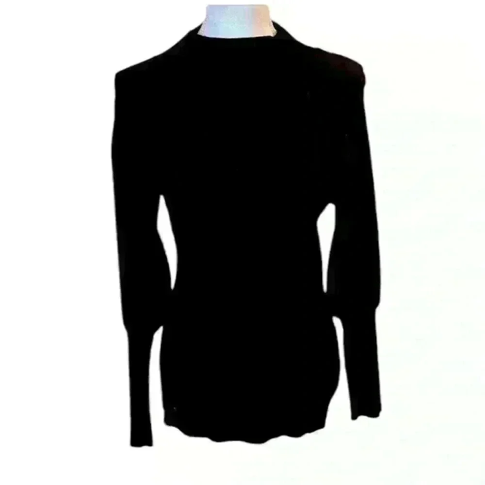 Via Milano black cowl neck lightweight sweater L Black Excellent condition